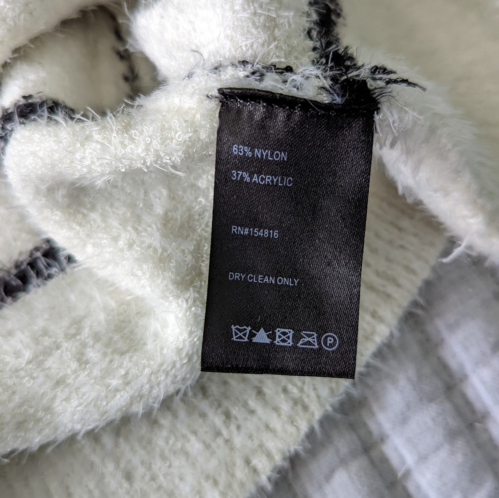SOFT & FUZZY Black & White Striped Sweater - Picture 5 of 5